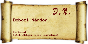 Dobozi Nándor névjegykártya